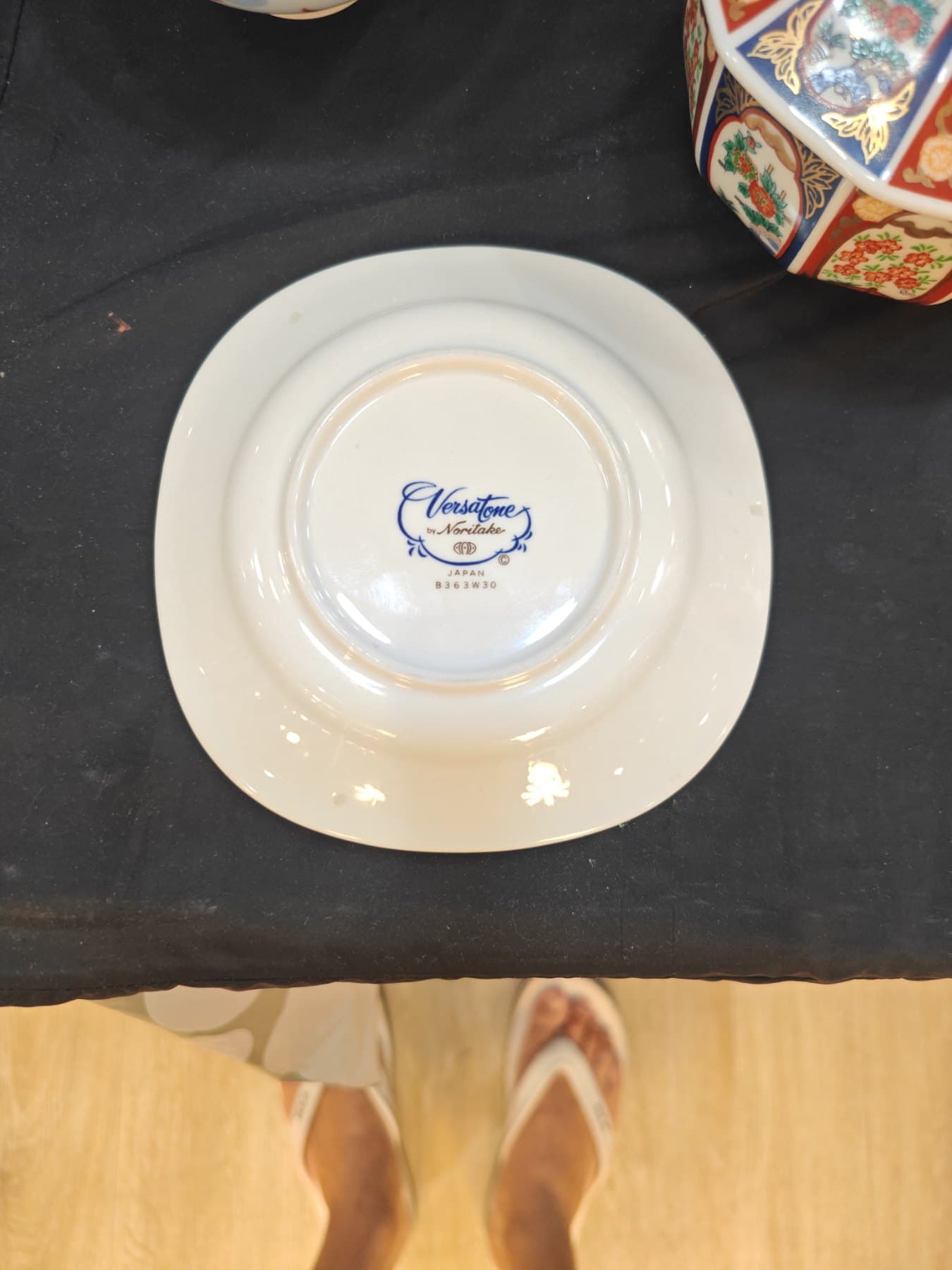 Noritake Versatone “Seabreeze” Blue-Band Round Dinner Plate, Japan, Pattern Code B363W30